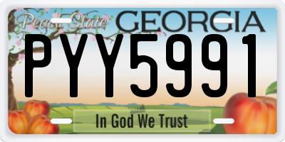 GA license plate PYY5991