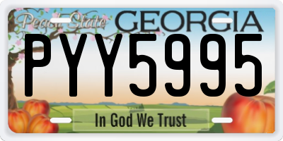 GA license plate PYY5995