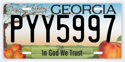 GA license plate PYY5997