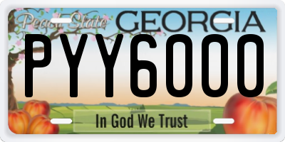 GA license plate PYY6000