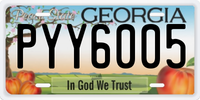 GA license plate PYY6005