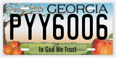 GA license plate PYY6006