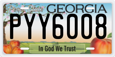 GA license plate PYY6008