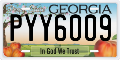GA license plate PYY6009