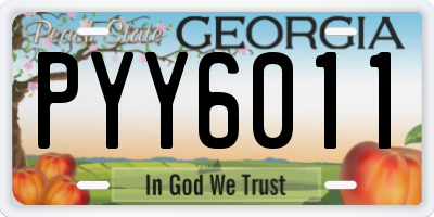 GA license plate PYY6011