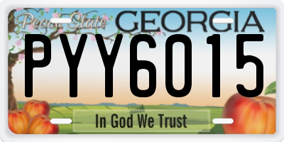 GA license plate PYY6015