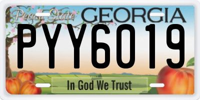 GA license plate PYY6019