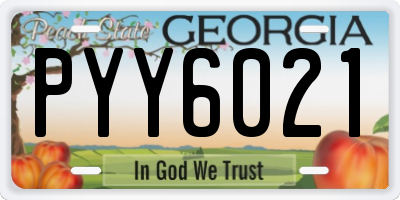 GA license plate PYY6021