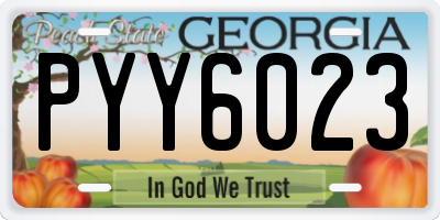 GA license plate PYY6023