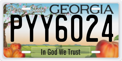 GA license plate PYY6024