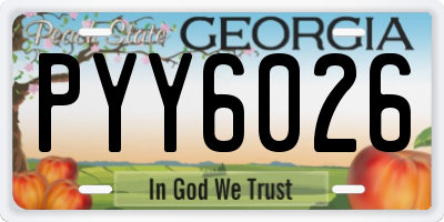 GA license plate PYY6026