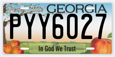 GA license plate PYY6027