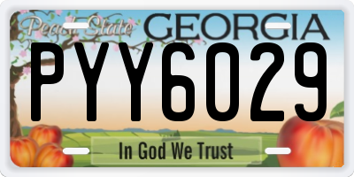 GA license plate PYY6029