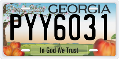 GA license plate PYY6031
