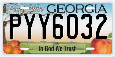 GA license plate PYY6032