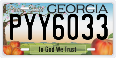 GA license plate PYY6033