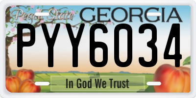 GA license plate PYY6034