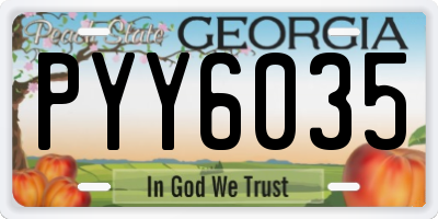 GA license plate PYY6035