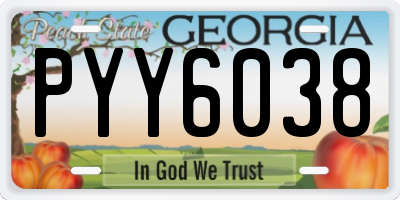 GA license plate PYY6038
