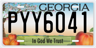 GA license plate PYY6041