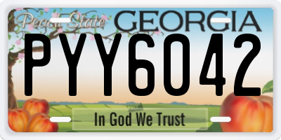 GA license plate PYY6042