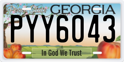 GA license plate PYY6043