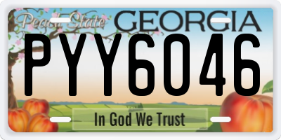 GA license plate PYY6046