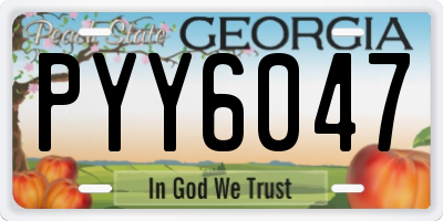 GA license plate PYY6047