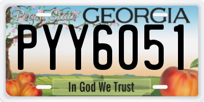 GA license plate PYY6051