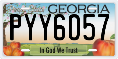 GA license plate PYY6057