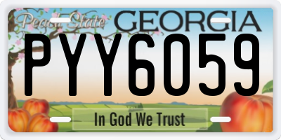 GA license plate PYY6059