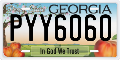 GA license plate PYY6060