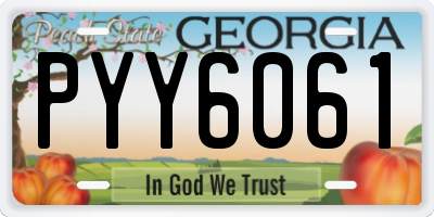 GA license plate PYY6061