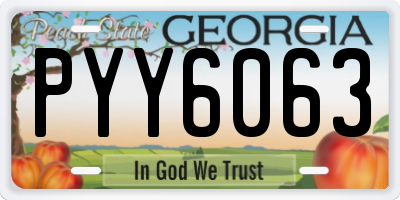 GA license plate PYY6063