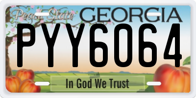 GA license plate PYY6064