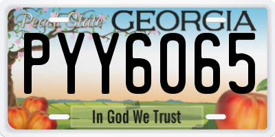 GA license plate PYY6065