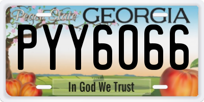 GA license plate PYY6066
