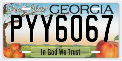 GA license plate PYY6067