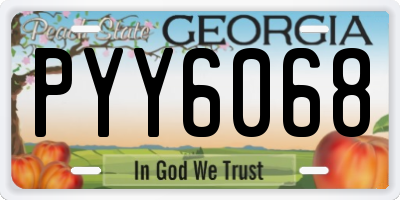 GA license plate PYY6068