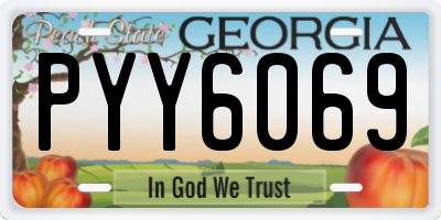 GA license plate PYY6069