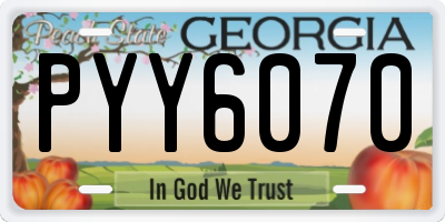 GA license plate PYY6070
