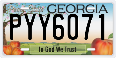 GA license plate PYY6071