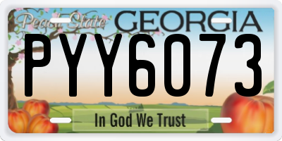 GA license plate PYY6073