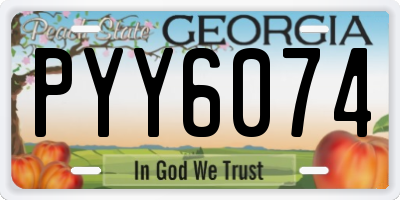 GA license plate PYY6074