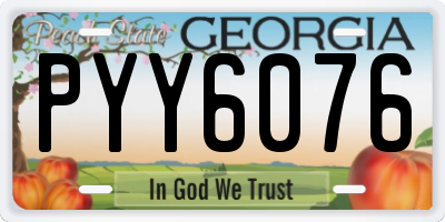 GA license plate PYY6076