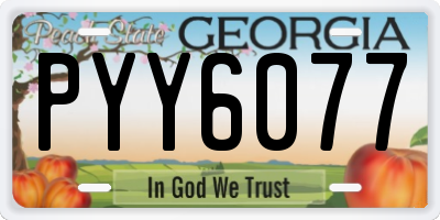 GA license plate PYY6077