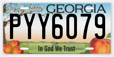 GA license plate PYY6079