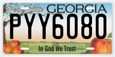 GA license plate PYY6080