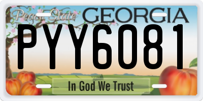 GA license plate PYY6081