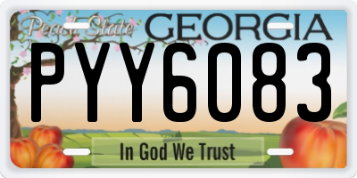 GA license plate PYY6083
